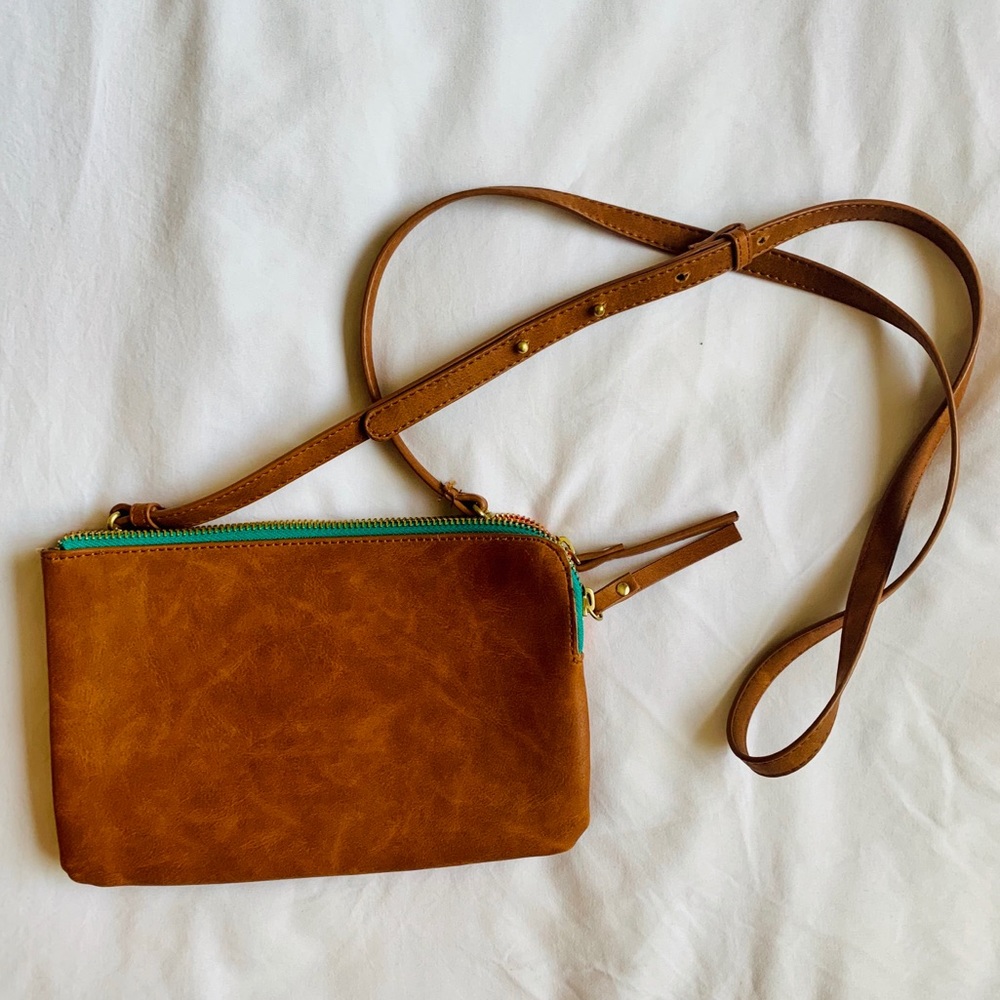 Double Zipper Clutch with Strap